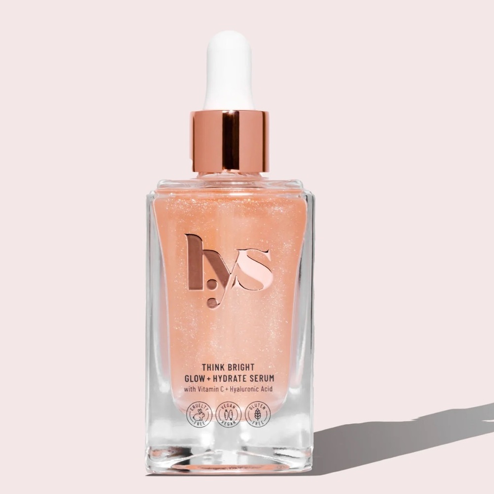 NWT LYSBeauty THINK BRIGHT GLOW+HYDRATE SERUM VITAMIN C & HYALURONIC ACID1 fl oz